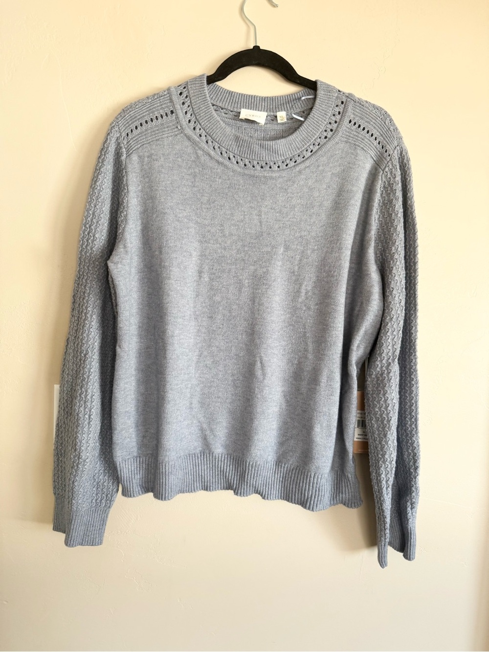 NWT CYRUS Light Blue Crewneck Knit Sweater